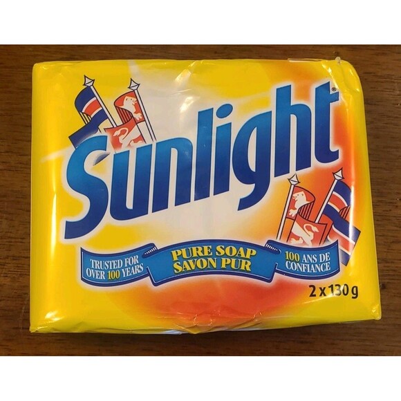 NOS Sunlight PURE SOAP Laundry Detergent Bar 2 x 130 g Made in Canada Multi Avl - Picture 1 of 10